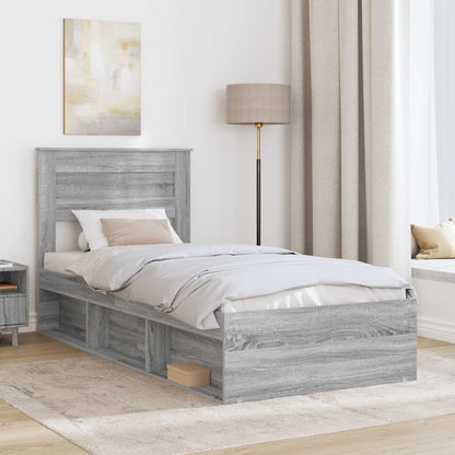 Struttura del letto Grigio Sonoma 90 x 190 cm Pino massello | homemem39