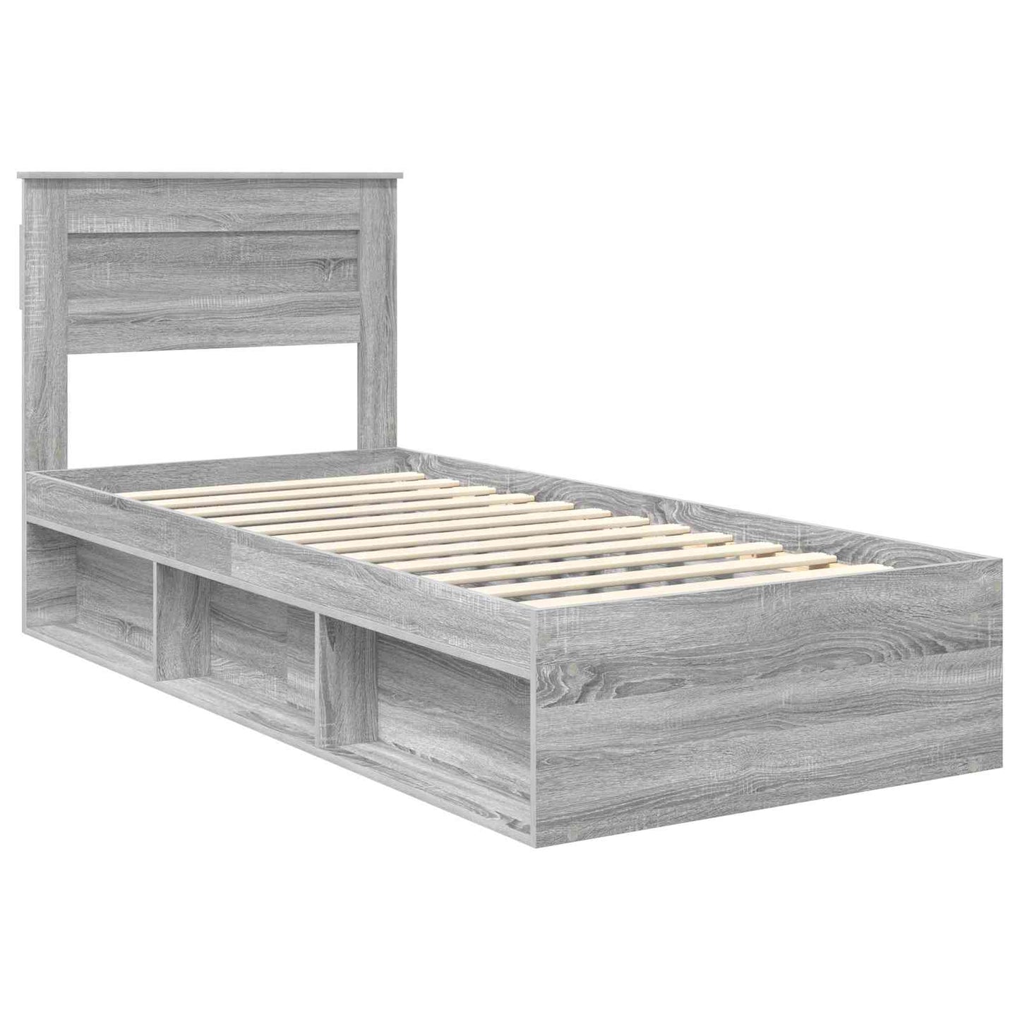 Struttura del letto Grigio Sonoma 90 x 190 cm Pino massello | homemem39