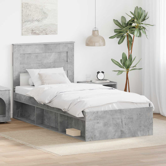 Struttura del letto Calcestruzzo 90 x 200 cm Pino massello | homemem39