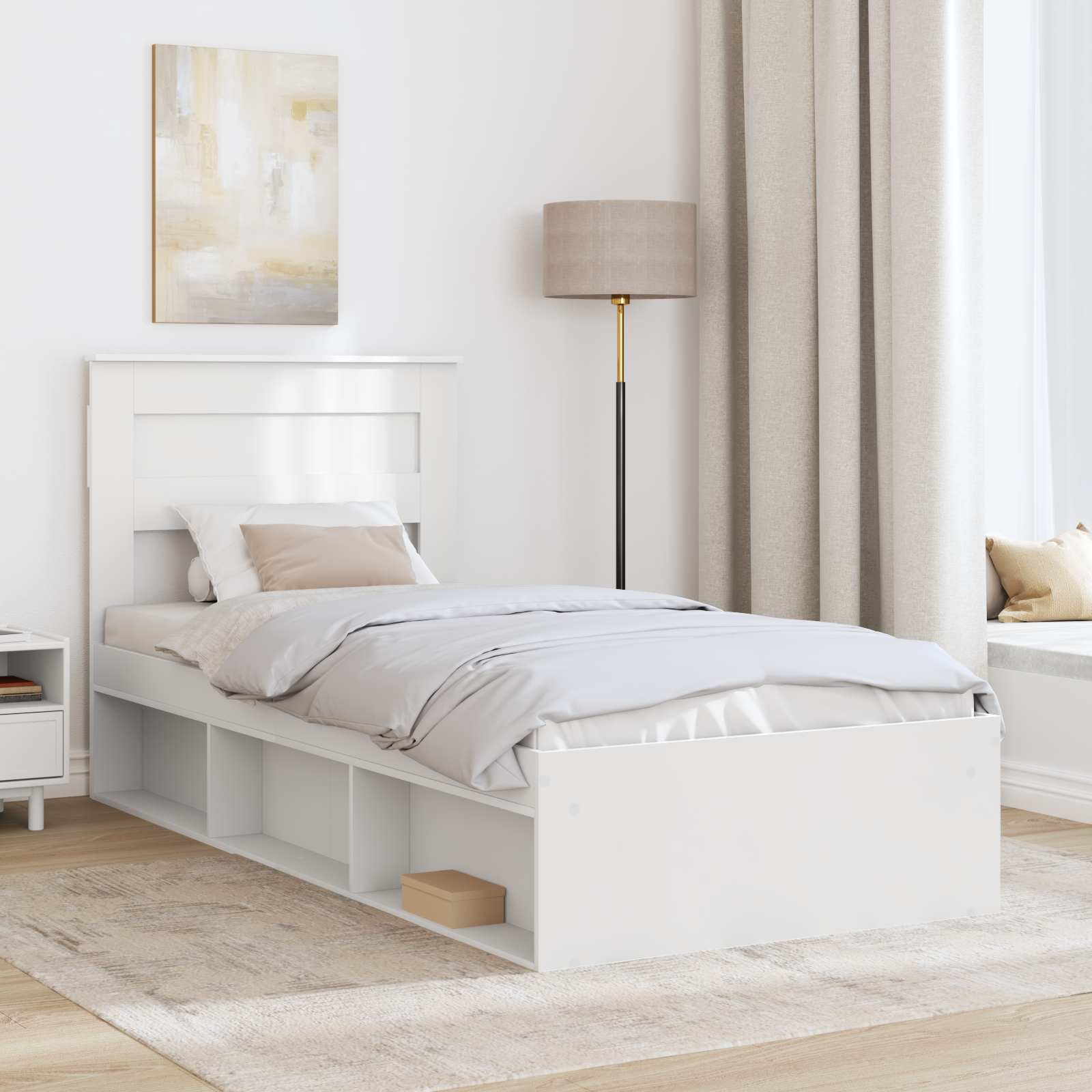 Struttura del letto Bianco 75 x 190 cm Pino massello | homemem39