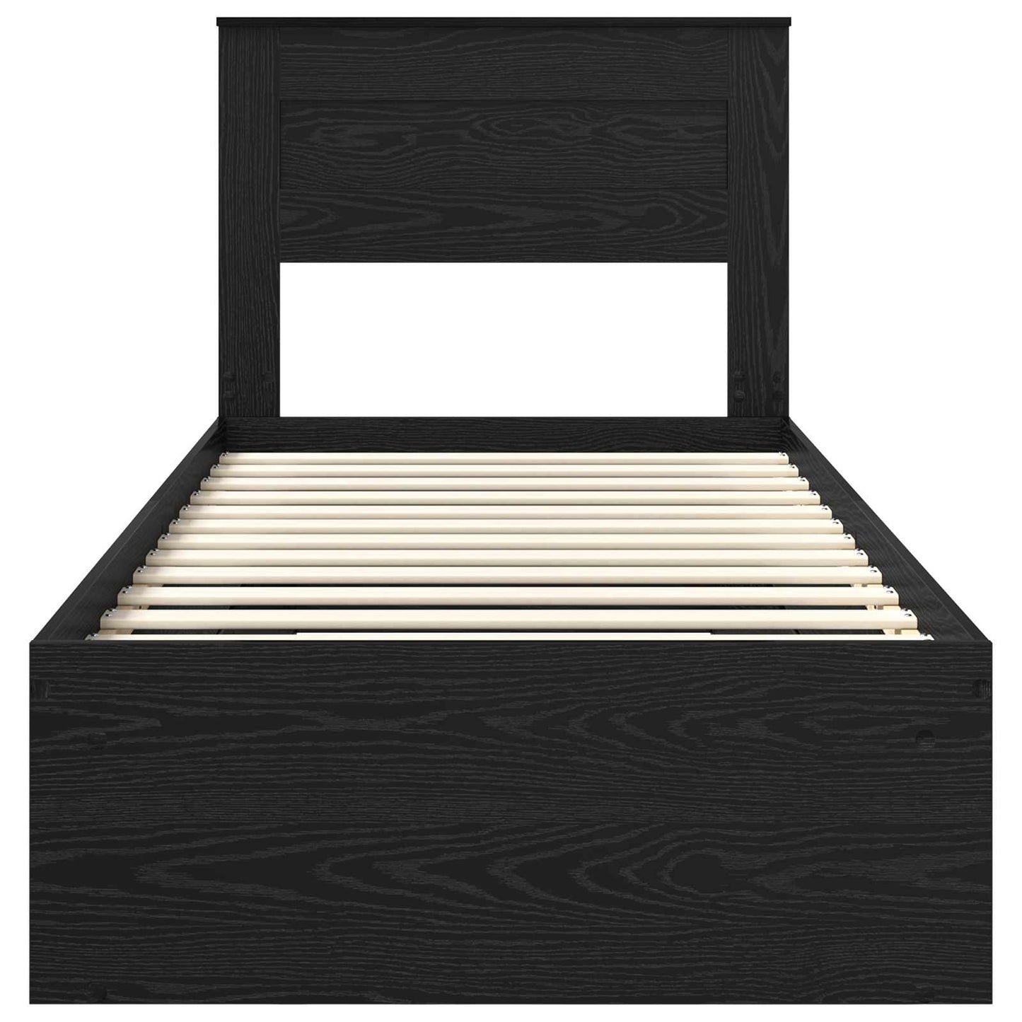 Struttura del letto con testiera Nero 75 x 190 cm Pino massello | homemem39
