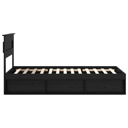 Struttura del letto con testiera Nero 75 x 190 cm Pino massello | homemem39