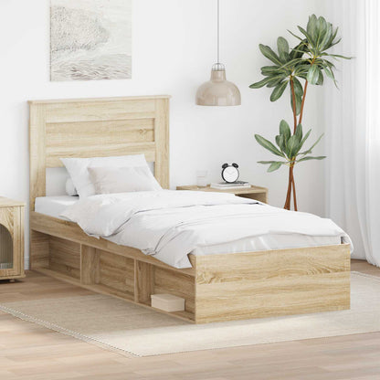 Struttura del letto Rovere Sonoma 75 x 190 cm Pino massello | homemem39