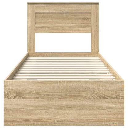 Struttura del letto Rovere Sonoma 75 x 190 cm Pino massello | homemem39