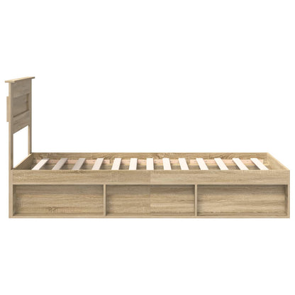 Struttura del letto Rovere Sonoma 75 x 190 cm Pino massello | homemem39