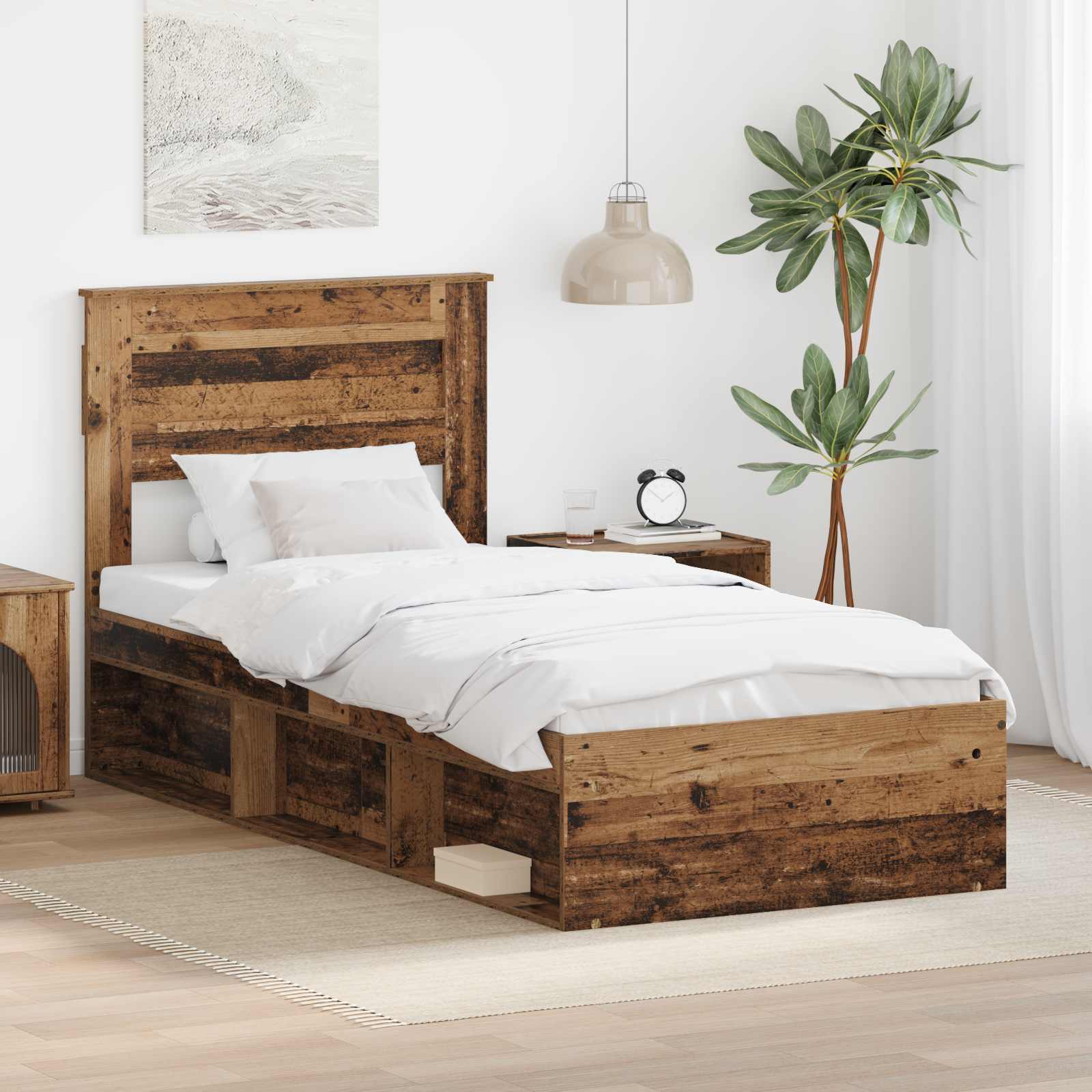 Struttura del letto Legno vecchio 75 x 190 cm Pino massello | homemem39