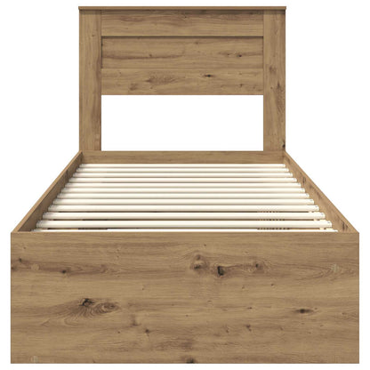 Struttura del letto con testiera Rovere Artigianale 75 x 190 cm | homemem39