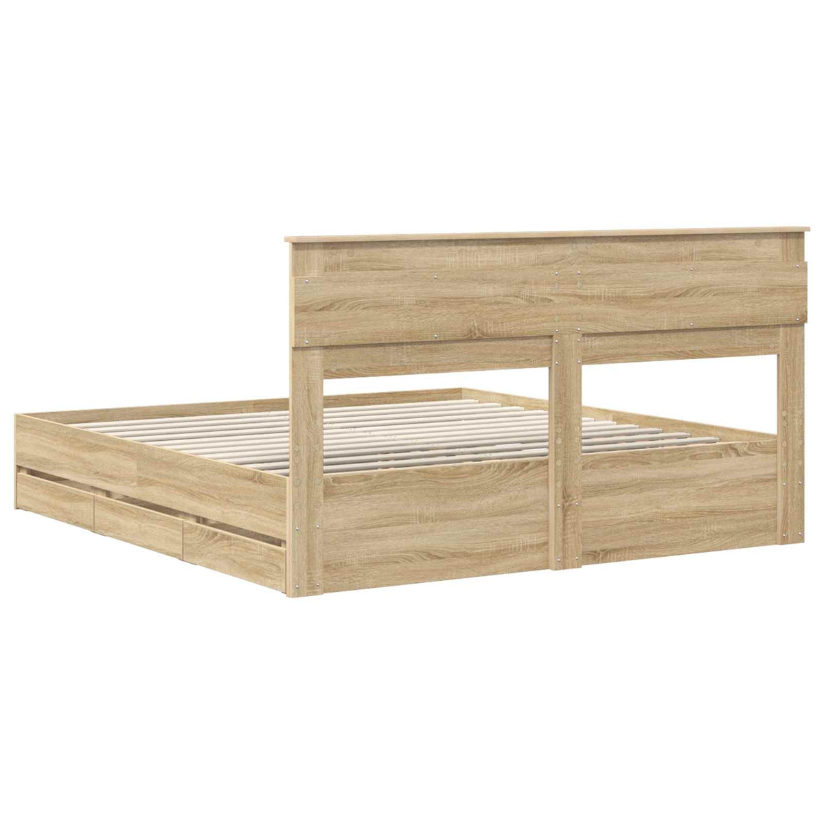 Struttura del letto con cassetto Rovere Sonoma 200 x 200 cm - homemem39