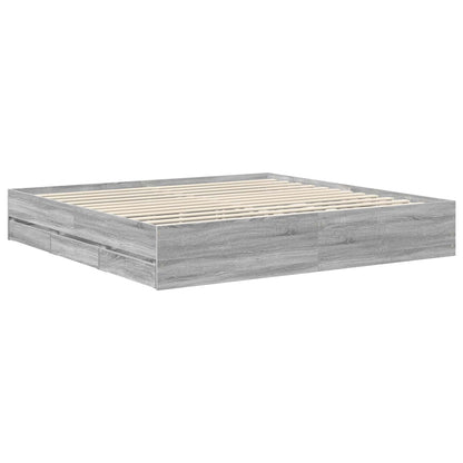 Struttura del letto con cassetto Grigio Sonoma 200 x 200 cm
