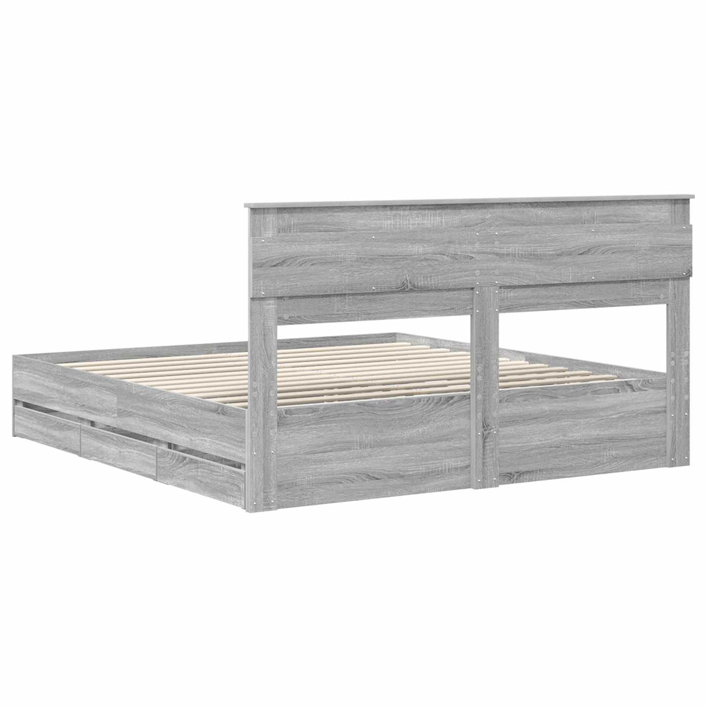 Struttura del letto con cassetto Grigio Sonoma 200 x 200 cm | homemem39