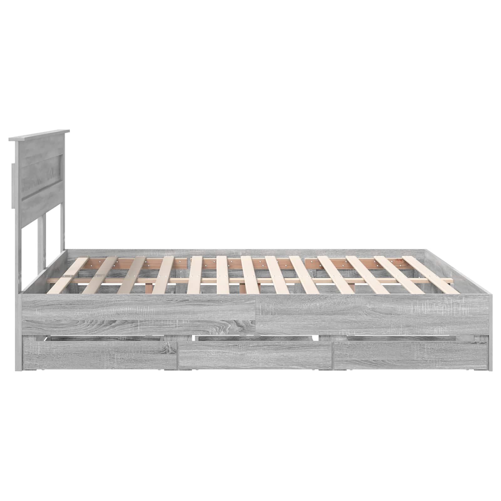 Struttura del letto con cassetto Grigio Sonoma 200 x 200 cm | homemem39