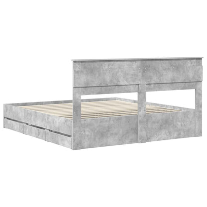 Struttura del letto con cassetto Grigio cemento 180 x 200 cm | homemem39