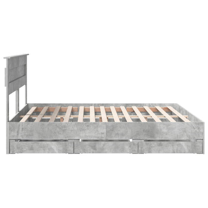 Struttura del letto con cassetto Grigio cemento 180 x 200 cm | homemem39