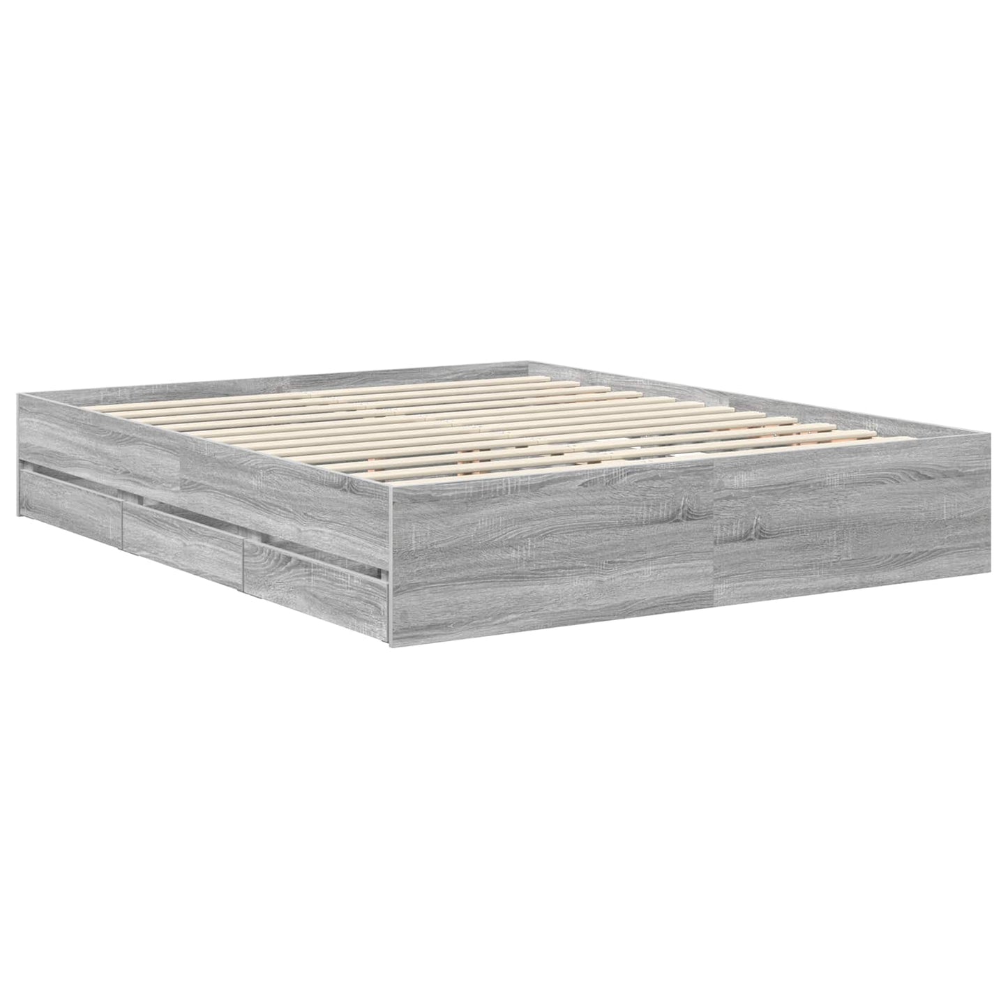 Struttura del letto con cassetto Grigio Sonoma 160 x 200 cm - homemem39