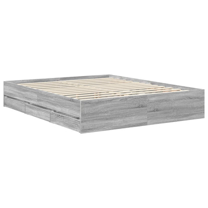 Struttura del letto con cassetto Grigio Sonoma 160 x 200 cm - homemem39