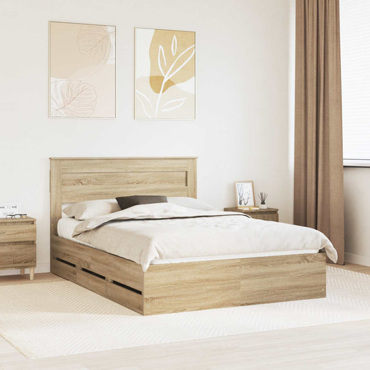 Struttura del letto con cassetto Rovere Sonoma 150 x 200 cm