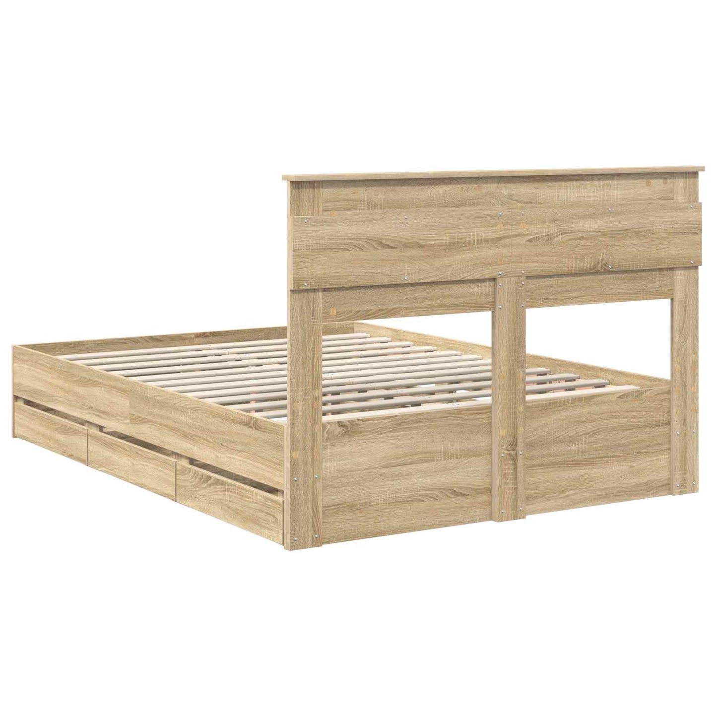 Struttura del letto con cassetto Rovere Sonoma 150 x 200 cm - homemem39