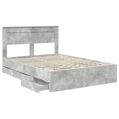Struttura del letto con cassetto Grigio cemento 150 x 200 cm