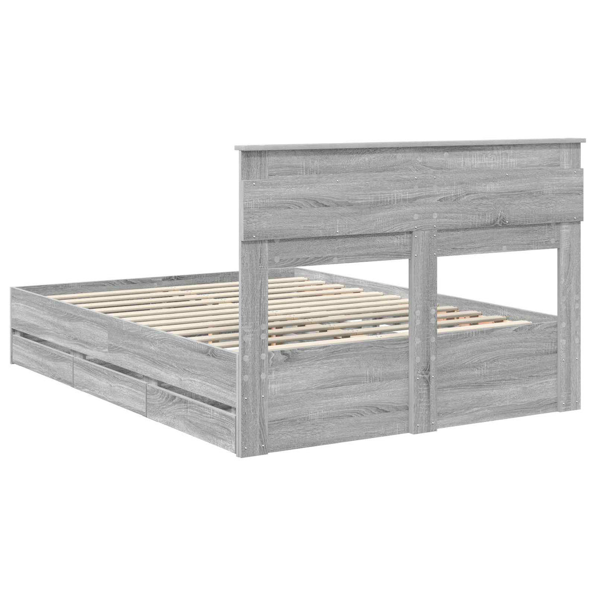 Struttura del letto con cassetto Grigio Sonoma 150 x 200 cm - homemem39