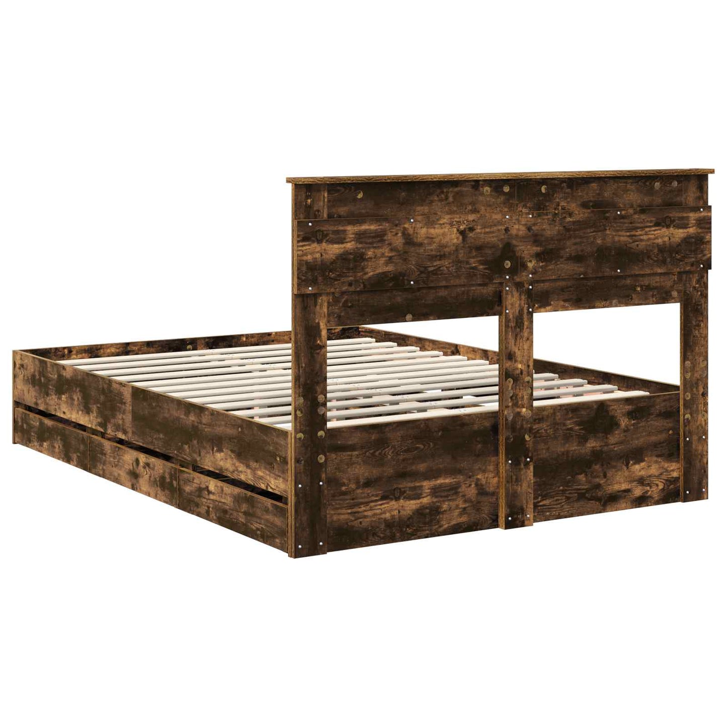 Struttura del letto con cassetto Rovere fumé 140 x 190 cm