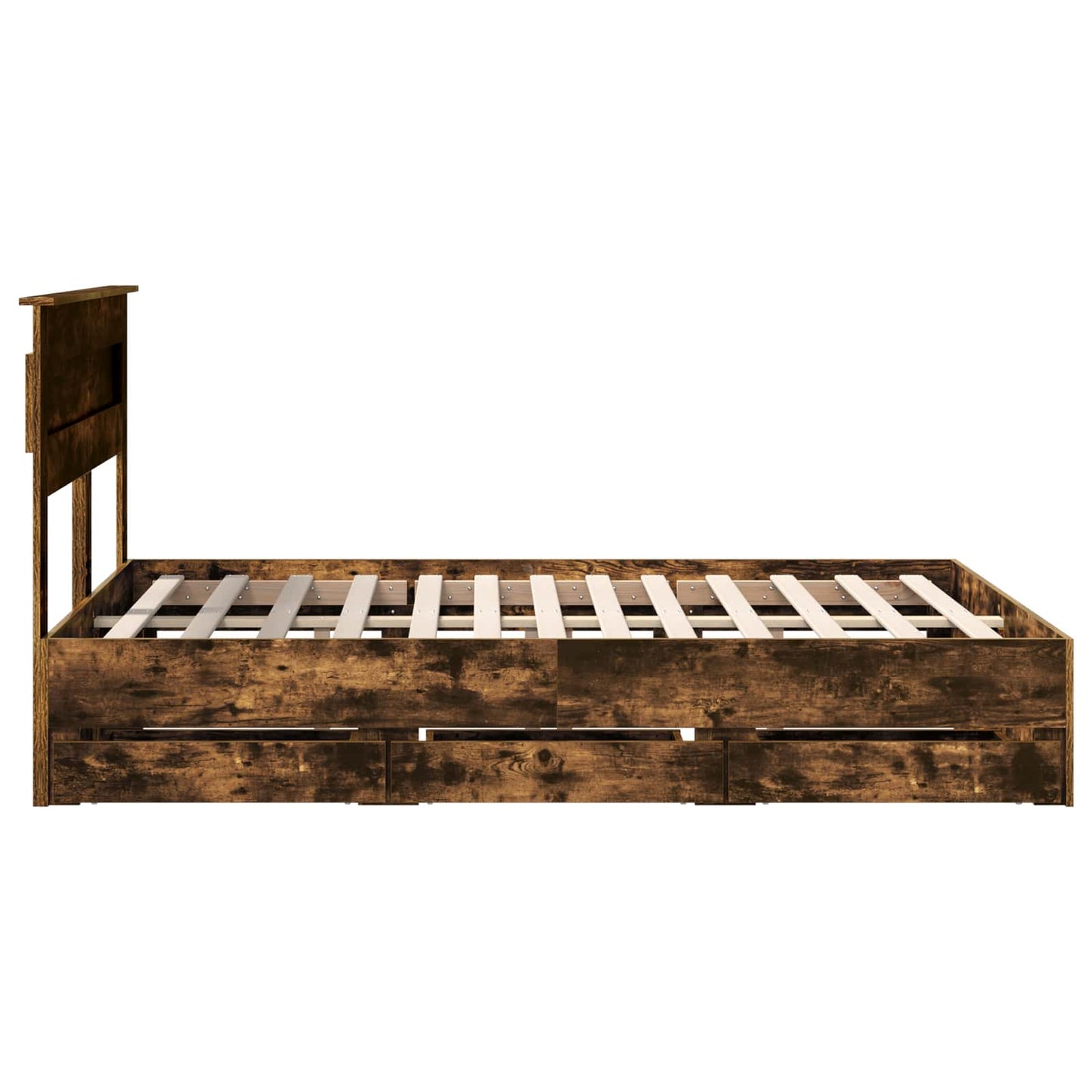 Struttura del letto con cassetto Rovere fumé 140 x 200 cm