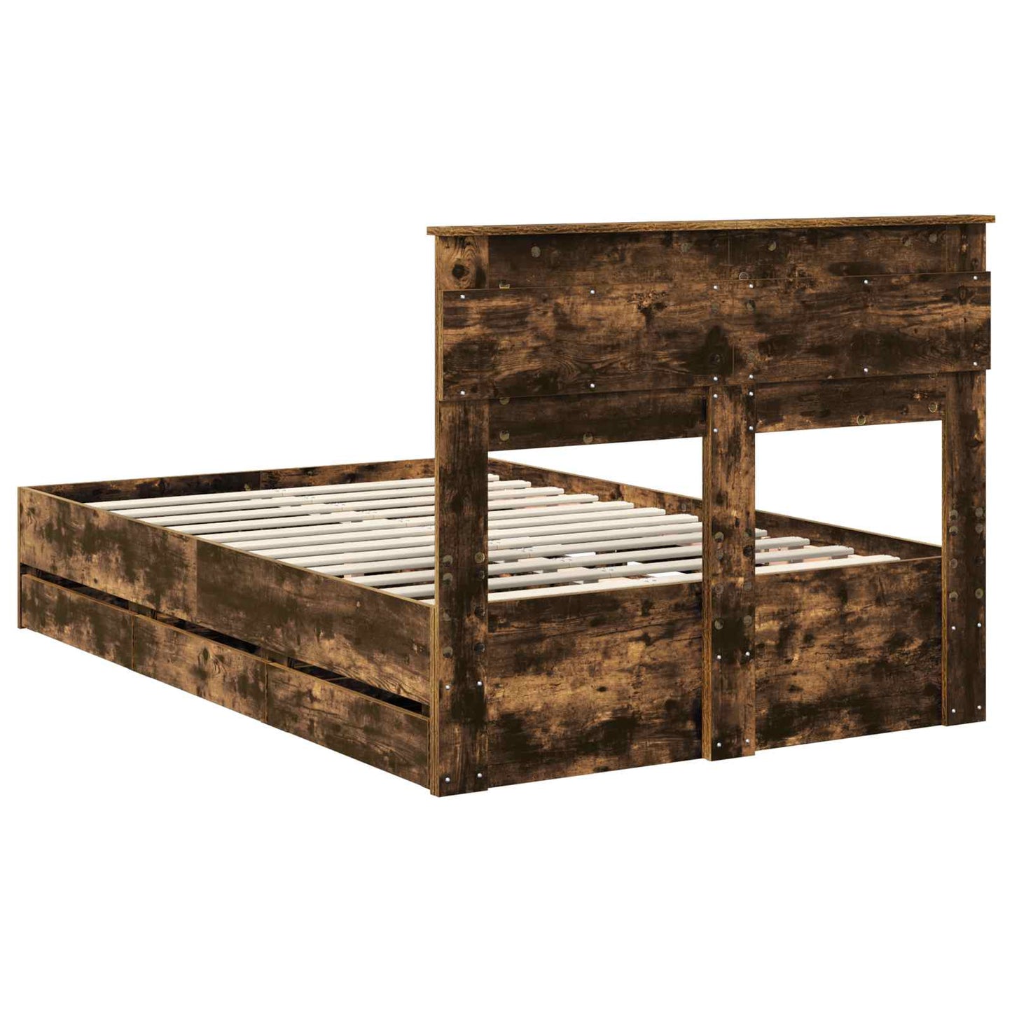 Struttura del letto con cassetto Rovere fumé 135 x 190 cm