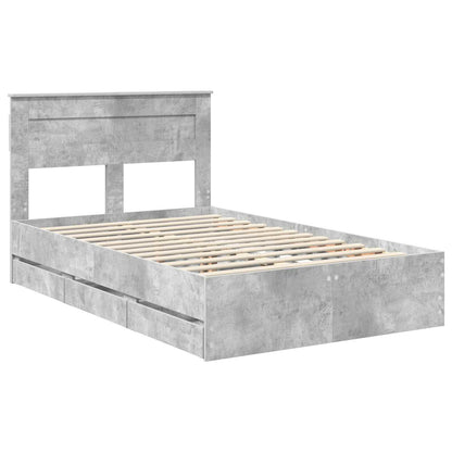 Struttura del letto con cassetto Grigio cemento 120 x 190 cm