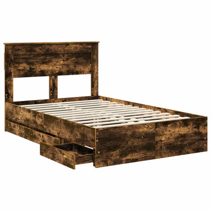 Struttura del letto con cassetto Rovere fumé 120 x 190 cm | homemem39