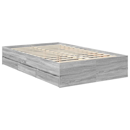 Struttura del letto con cassetto Grigio Sonoma 120 x 190 cm | homemem39