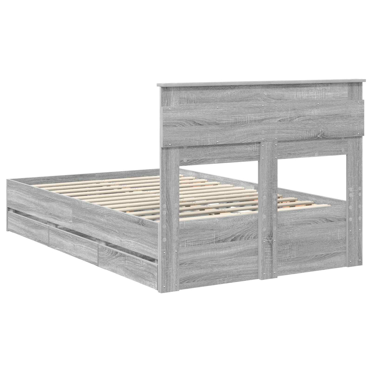 Struttura del letto con cassetto Grigio Sonoma 120 x 190 cm - homemem39