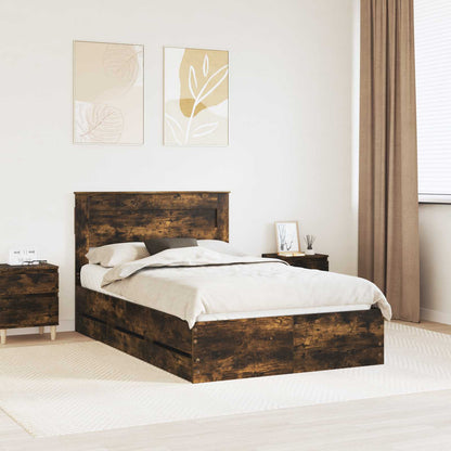 Struttura del letto con cassetto Rovere fumé 120 x 200 cm | homemem39