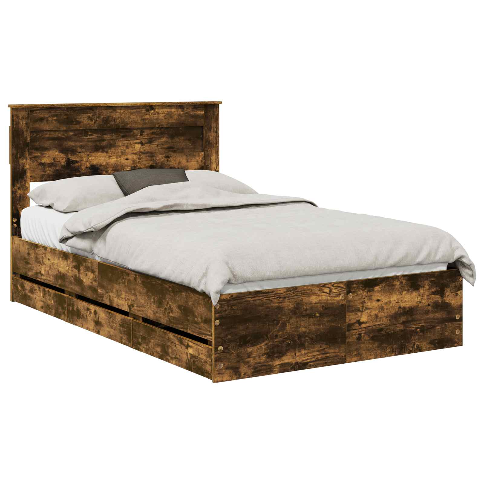 Struttura del letto con cassetto Rovere fumé 120 x 200 cm | homemem39