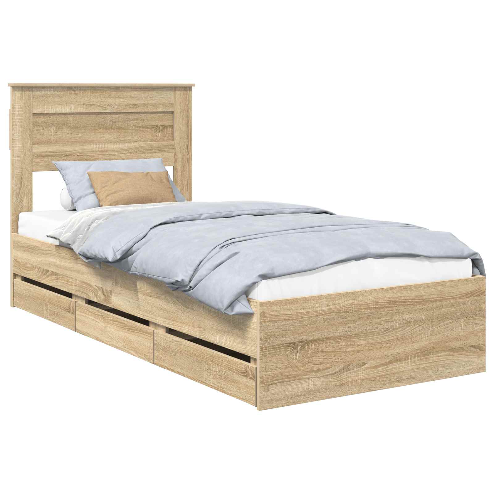 Struttura del letto con cassetto Rovere Sonoma 100 x 200 cm | homemem39