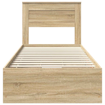 Struttura del letto con cassetto Rovere Sonoma 100 x 200 cm | homemem39