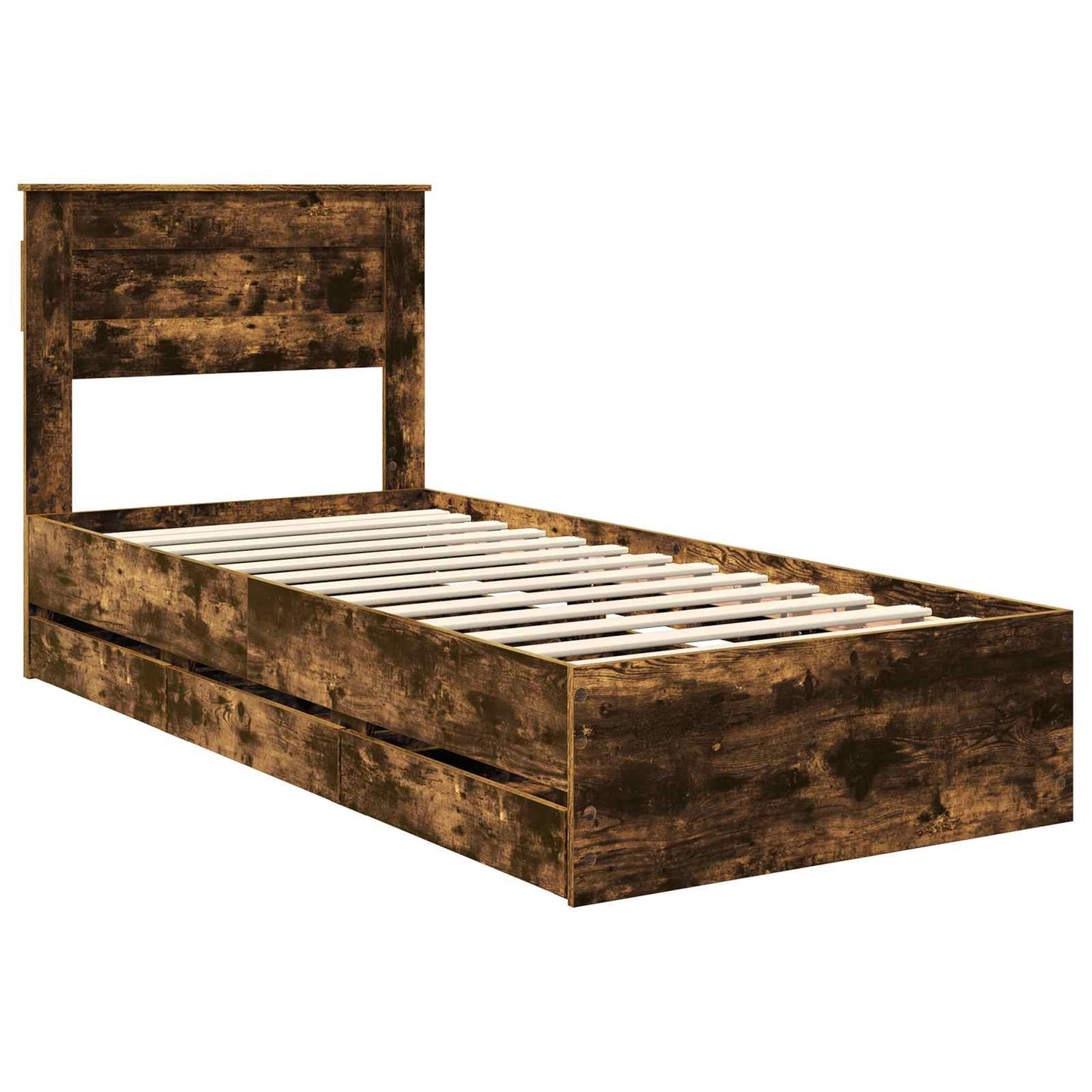 Struttura del letto con cassetto Rovere fumé 100 x 200 cm | homemem39