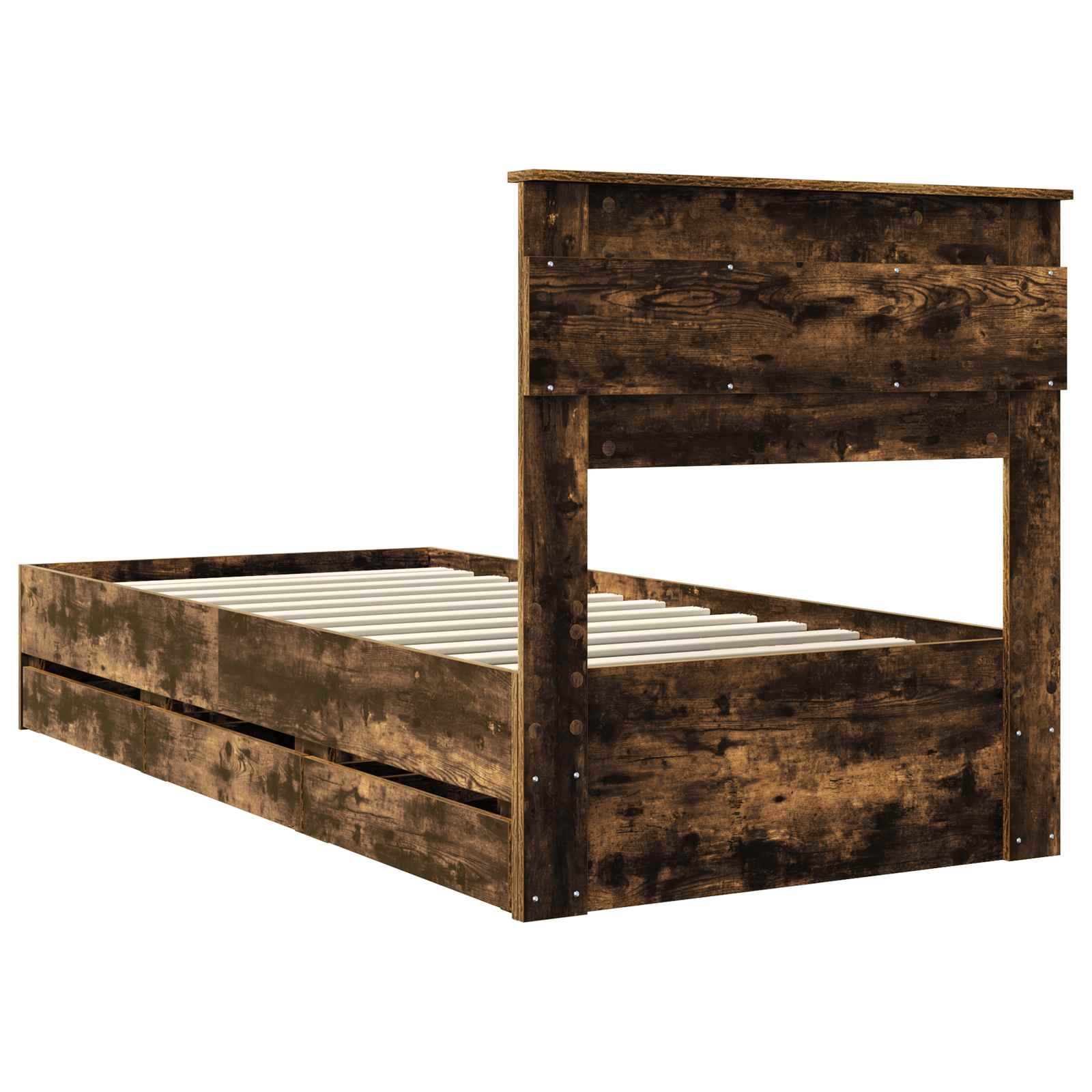 Struttura del letto con cassetto Rovere fumé 100 x 200 cm | homemem39