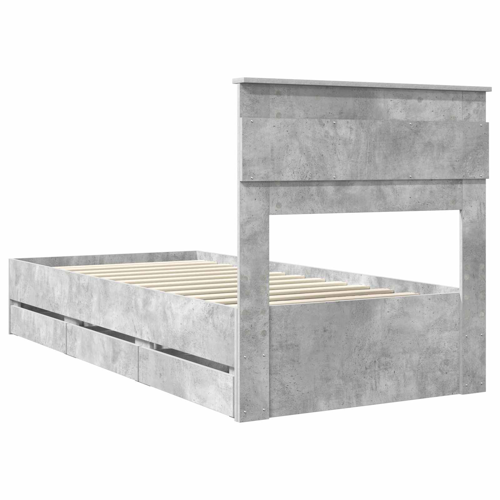 Struttura del letto con cassetto Grigio cemento 90 x 190 cm | homemem39