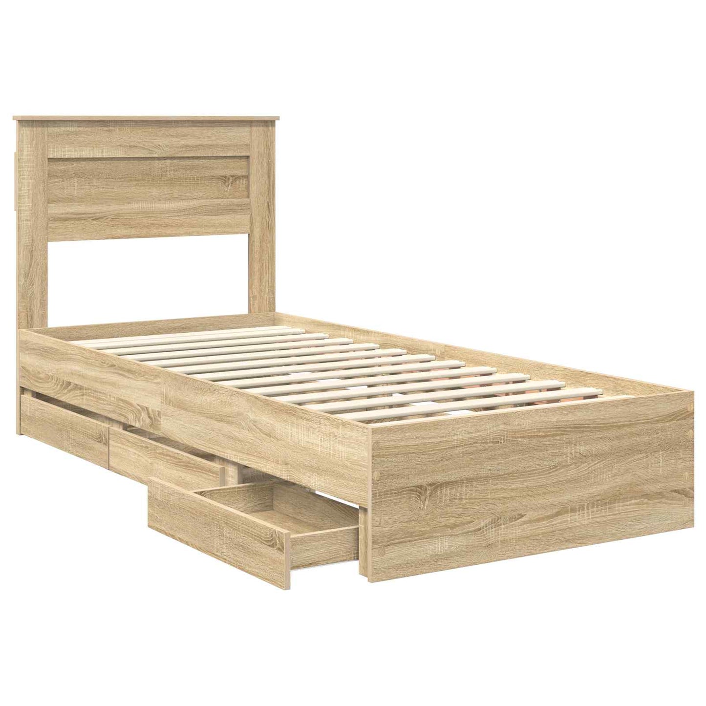 Struttura del letto con cassetto Rovere Sonoma 90 x 200 cm | homemem39
