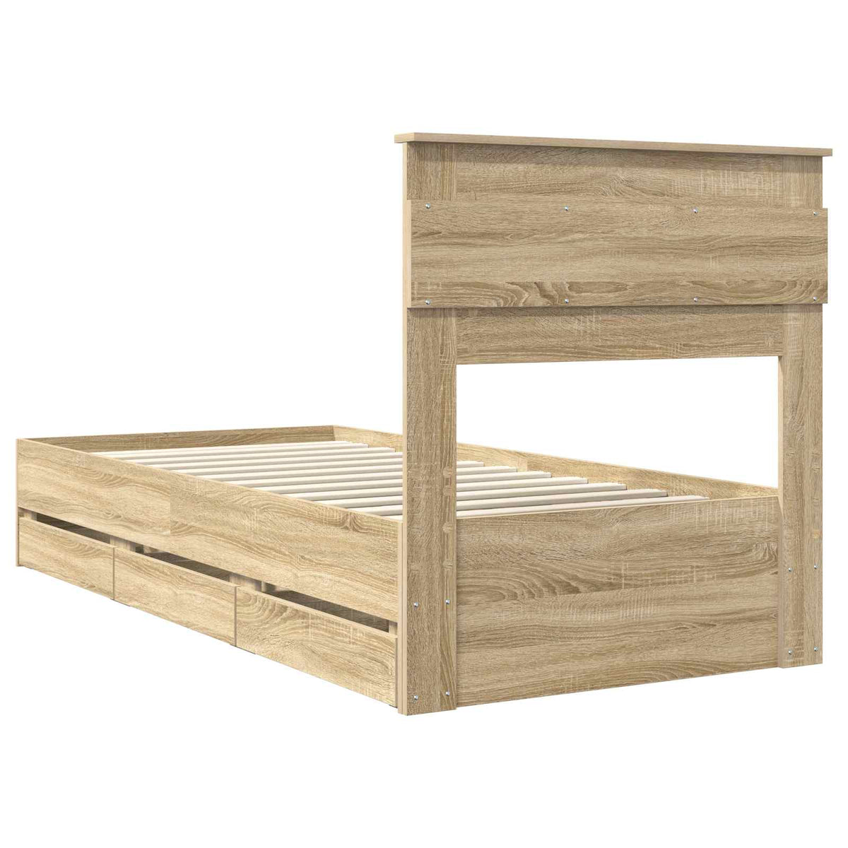 Struttura del letto con cassetto Rovere Sonoma 75 x 190 cm - homemem39