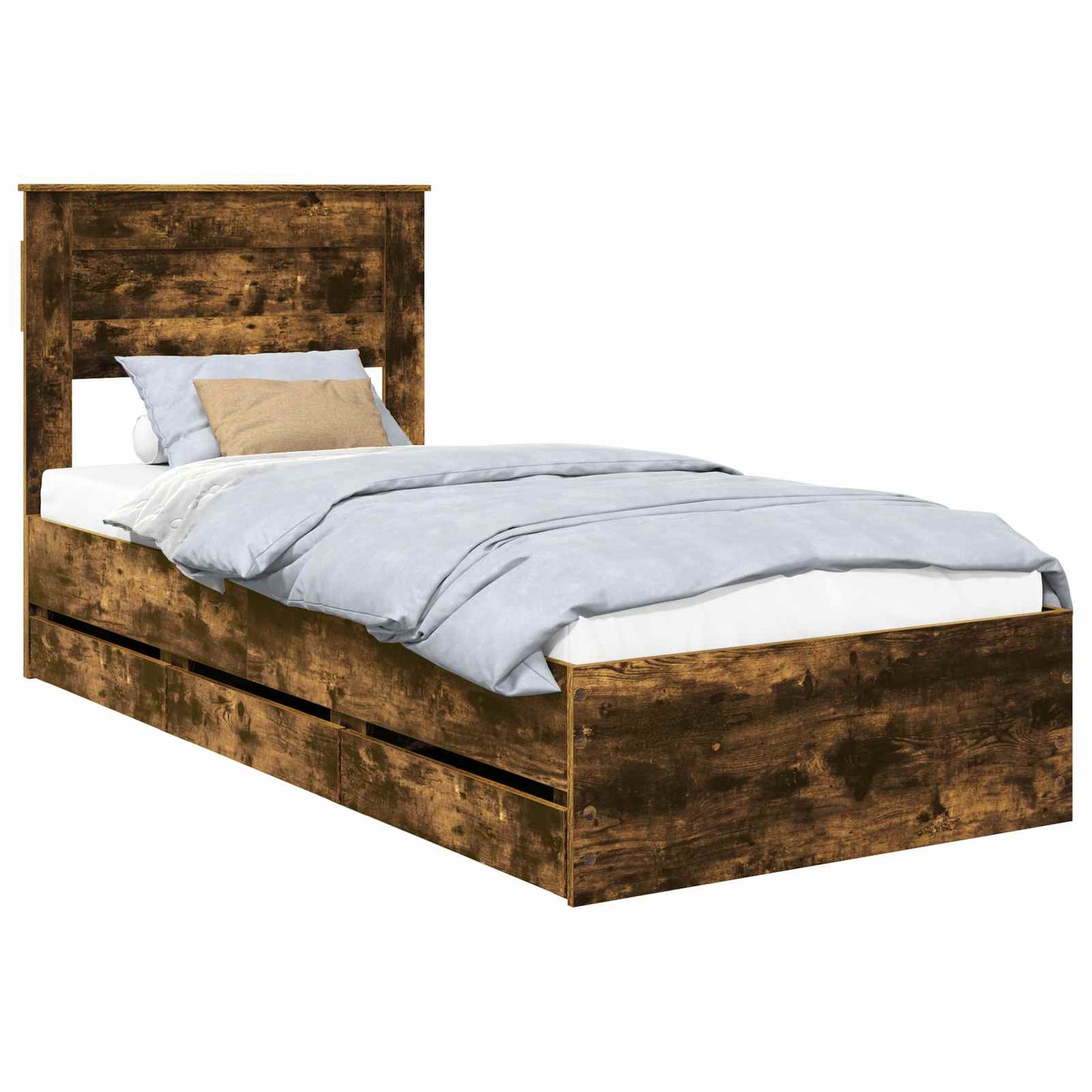Struttura del letto con cassetto Rovere fumé 75 x 190 cm