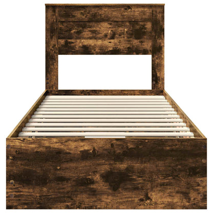 Struttura del letto con cassetto Rovere fumé 75 x 190 cm