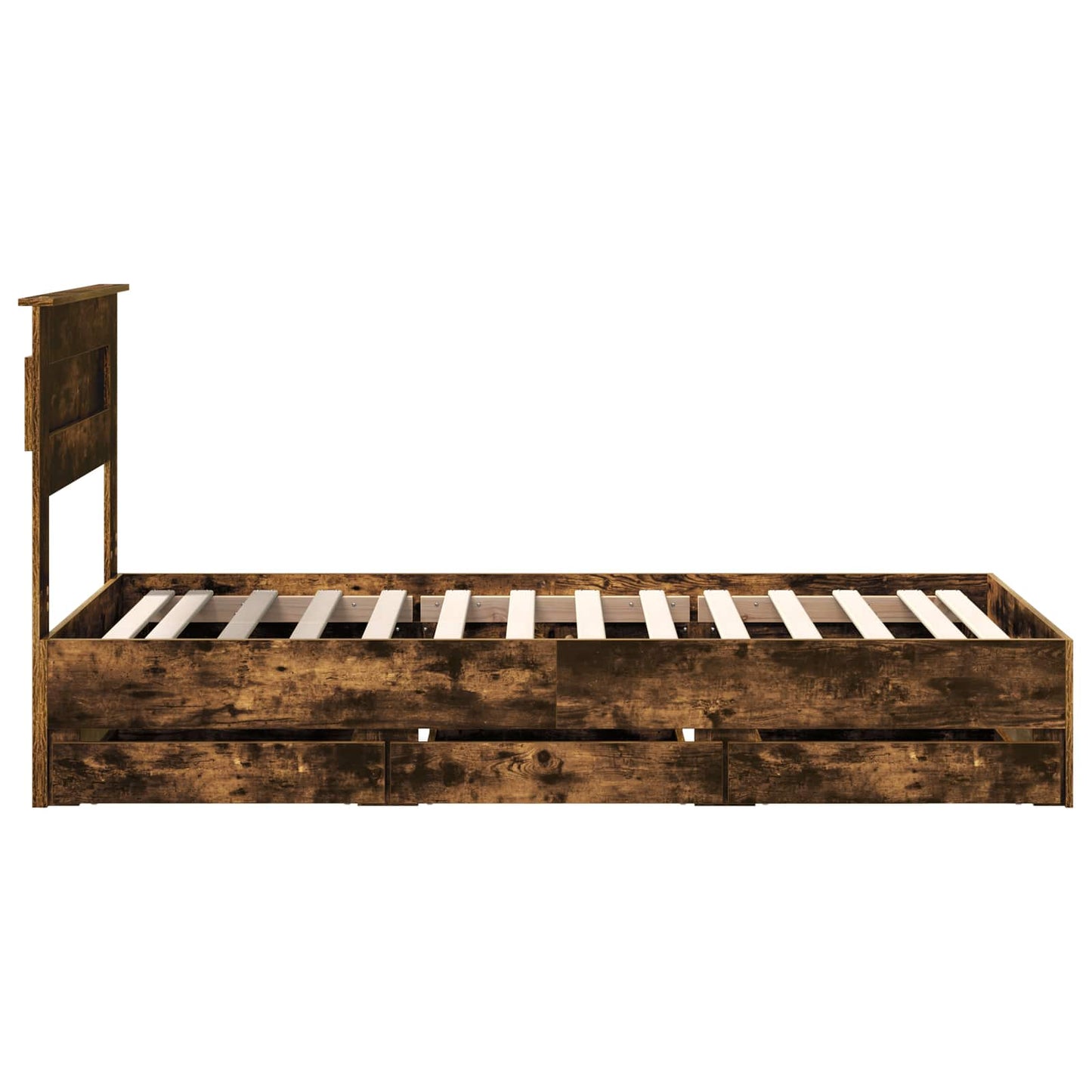 Struttura del letto con cassetto Rovere fumé 75 x 190 cm