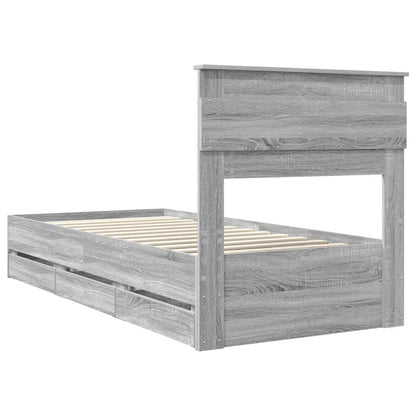Struttura del letto con cassetto Grigio Sonoma 75 x 190 cm | homemem39