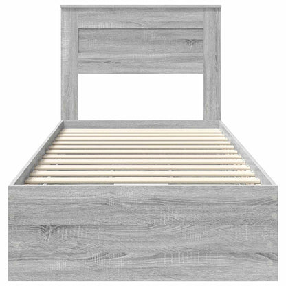 Struttura del letto con cassetto Grigio Sonoma 75 x 190 cm