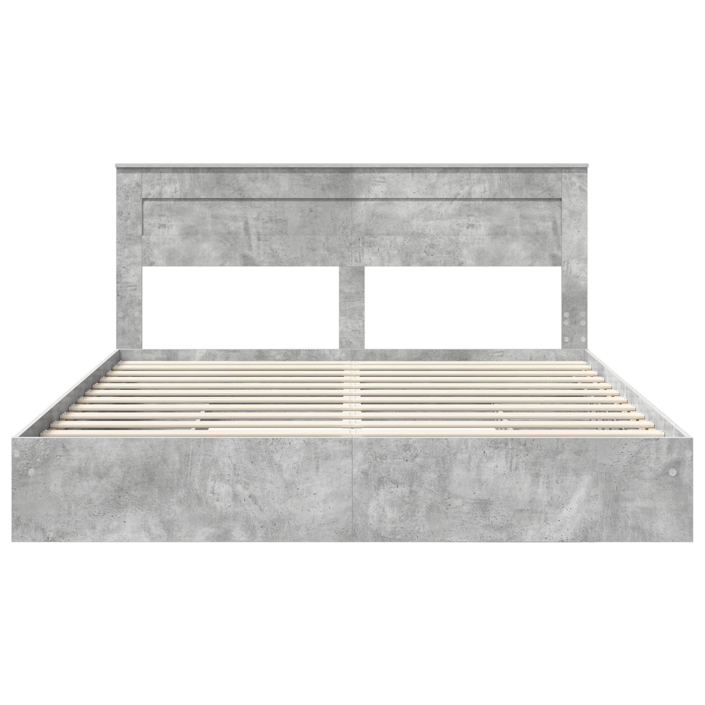 Letto con Contenitore con testiera Grigio cemento 200 x 200 cm | homemem39