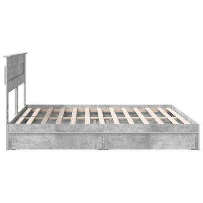 Letto con Contenitore con testiera Grigio cemento 200 x 200 cm | homemem39