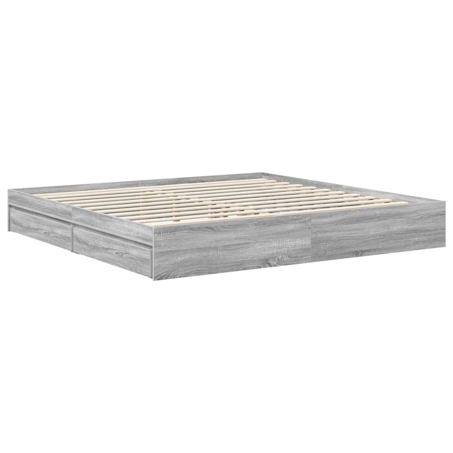 Letto con Contenitore con cassetto Grigio Sonoma 200 x 200 cm | homemem39