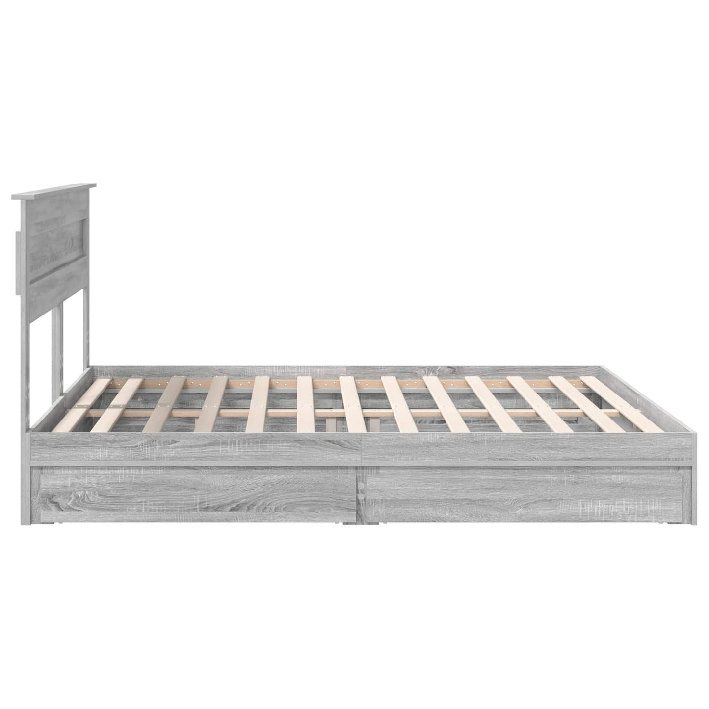 Letto con Contenitore con cassetto Grigio Sonoma 200 x 200 cm | homemem39