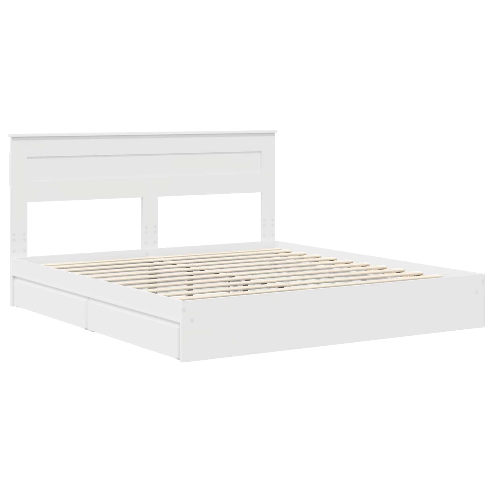 Letto con Contenitore Bianco 180 x 200 cm Legno multistrato | homemem39
