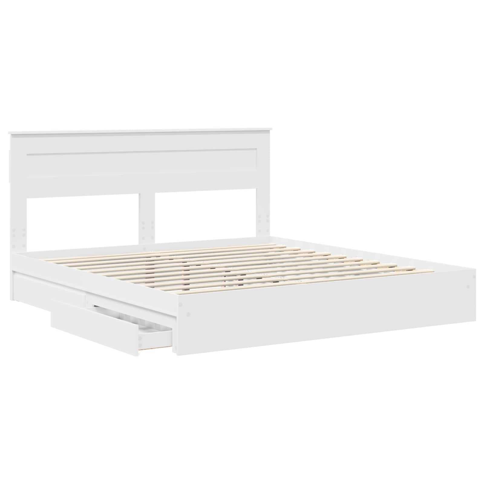 Letto con Contenitore Bianco 180 x 200 cm Legno multistrato | homemem39